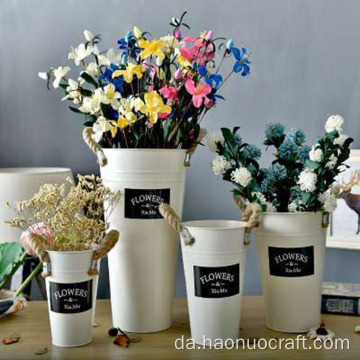 Kreativ hamp spand butiksvindue display jern vase